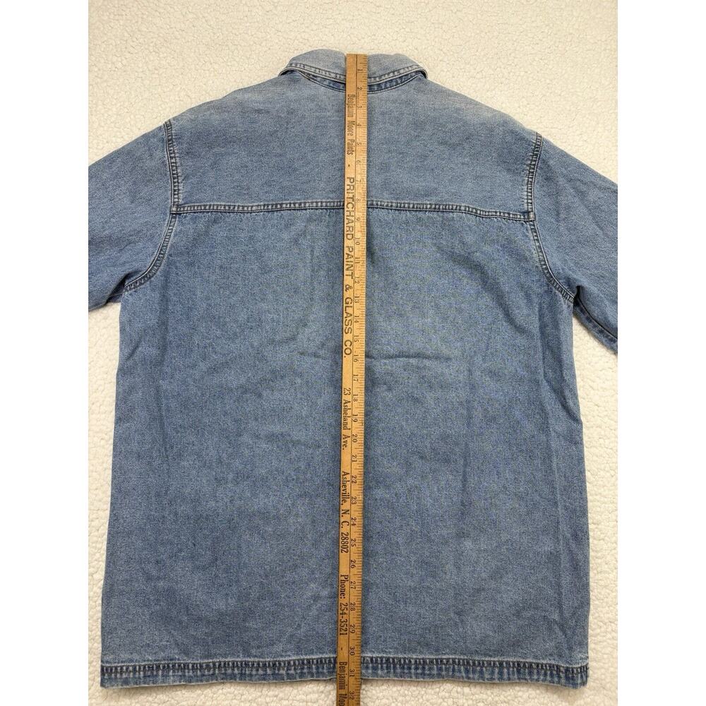 VTG Cabin Creek Women Sz. L Denim Jean Barn Chore Shacket Jacket 4 Pockets - Picture 10 of 10